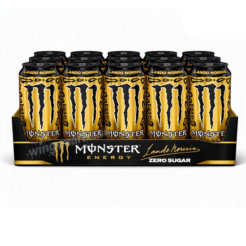 Monster Energy Lando Norris Gold Limited Edition Zero Sugar PMP 500ml Cans of 6 & 12