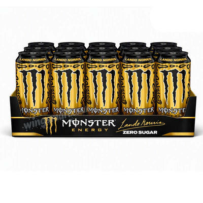 Monster Energy Lando Norris Gold Limited Edition Zero Sugar PMP 500ml Cans of 6 & 12