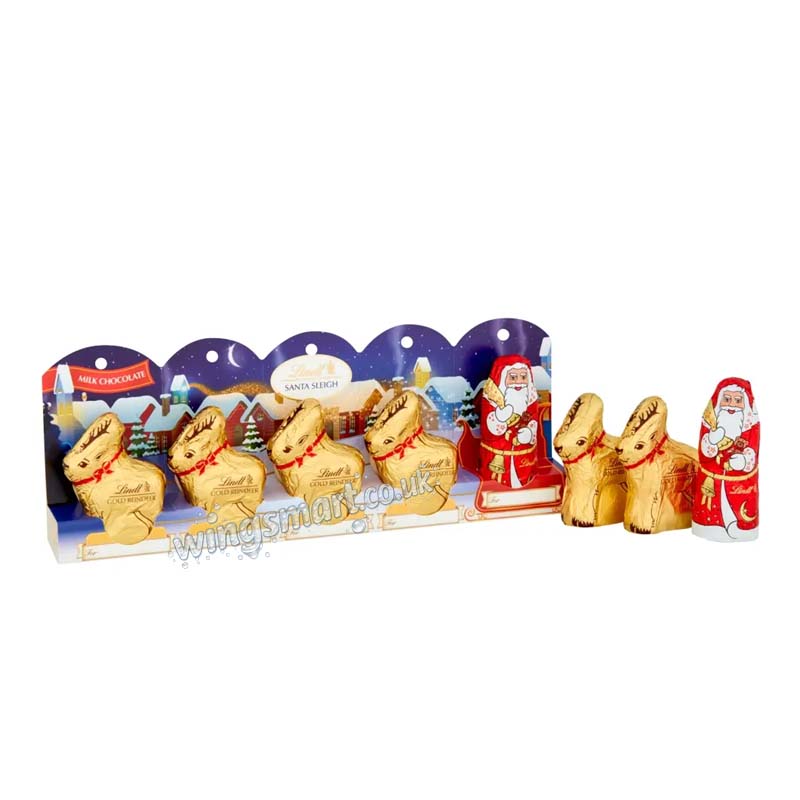 Lindt Santa Sleigh Christmas Milk Chocolates 5 Pieces 50g Christmas