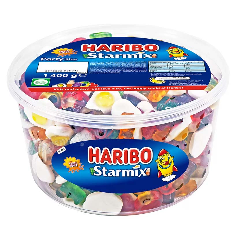 Haribo Starmix 1.4kg Tub Mixed Jelly Sweets