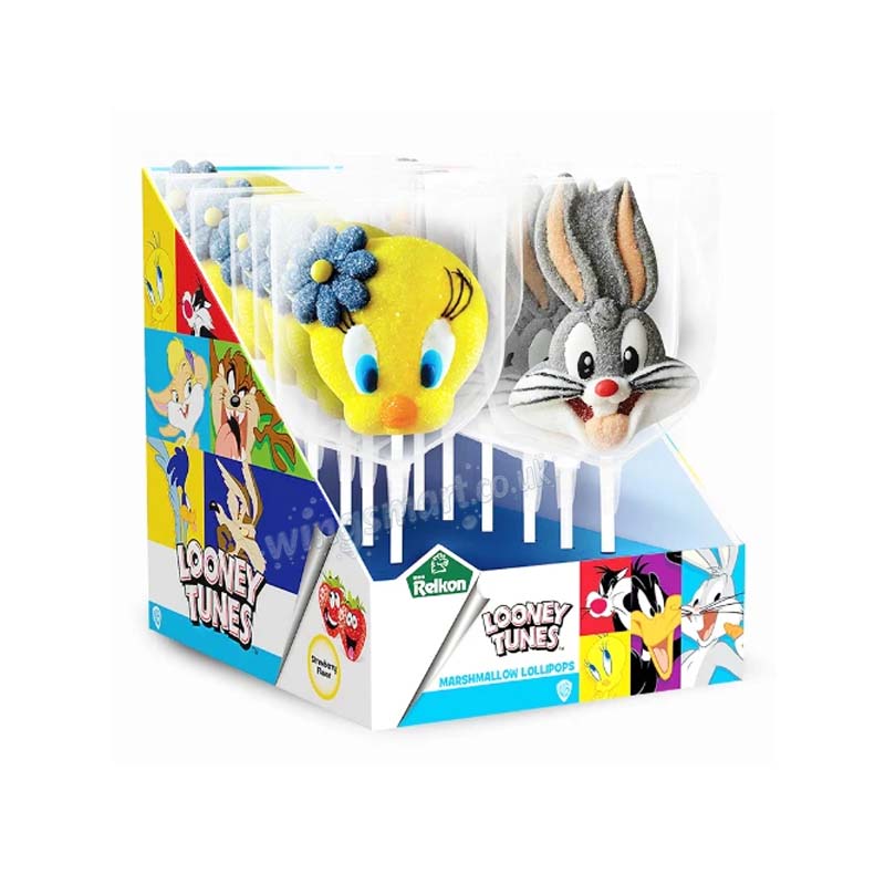 Looney Tunes Candy Marshmallow Pops 45g (Pack of 12) – Fun Character Sweets