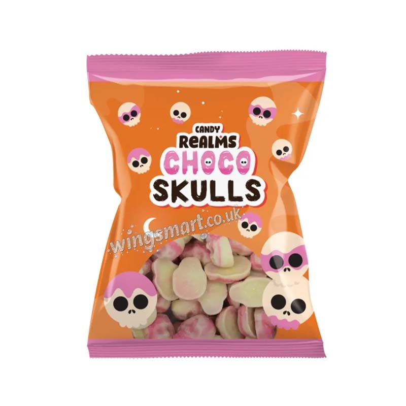 Candy Realms Choco Skulls Bag 110g (Pack of 12)
