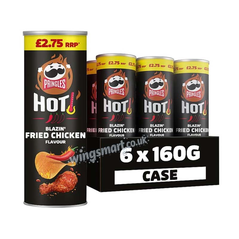 Pringles Hot Blazin' Fried Chicken sharing crisps 160g PMP (03 or 06 Packs)