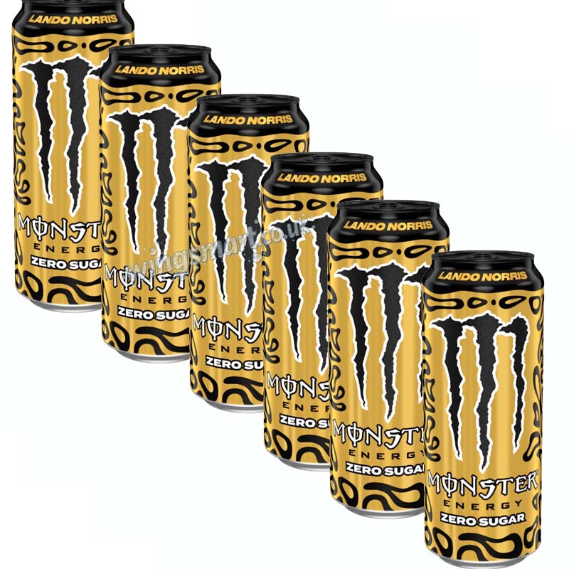 Monster Energy Lando Norris Gold Limited Edition Zero Sugar PMP 500ml Cans of 6 & 12