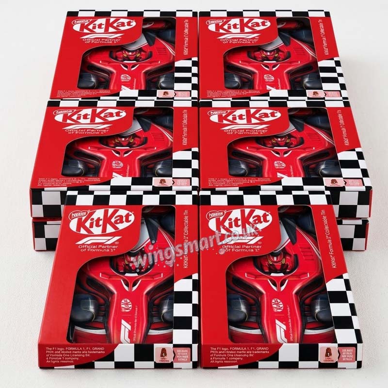 KitKat F1 Milk Chocolate Collectable Tin Car 132g (04 or 08 Packs)