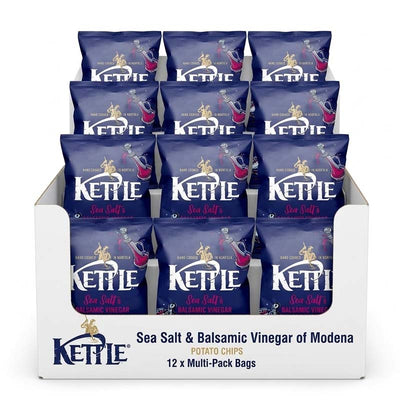 Kettle Sea Salt & Balsamic Vinegar of Modena Potato Chips 80g (Pack of 12)