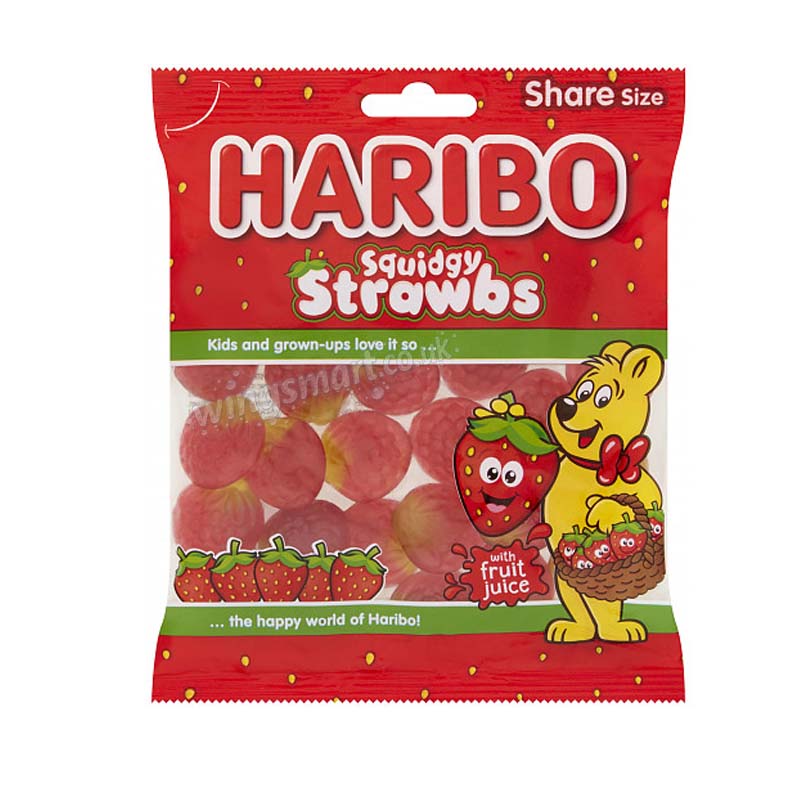 Haribo Squidgy Strawbs 160g (Pack of 12)