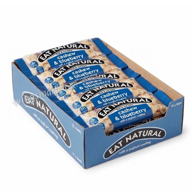 Eat Natural Cashew & Blueberry with a Yoghurt Coating Fruit & Nut Bars 40g (Pack of 12)