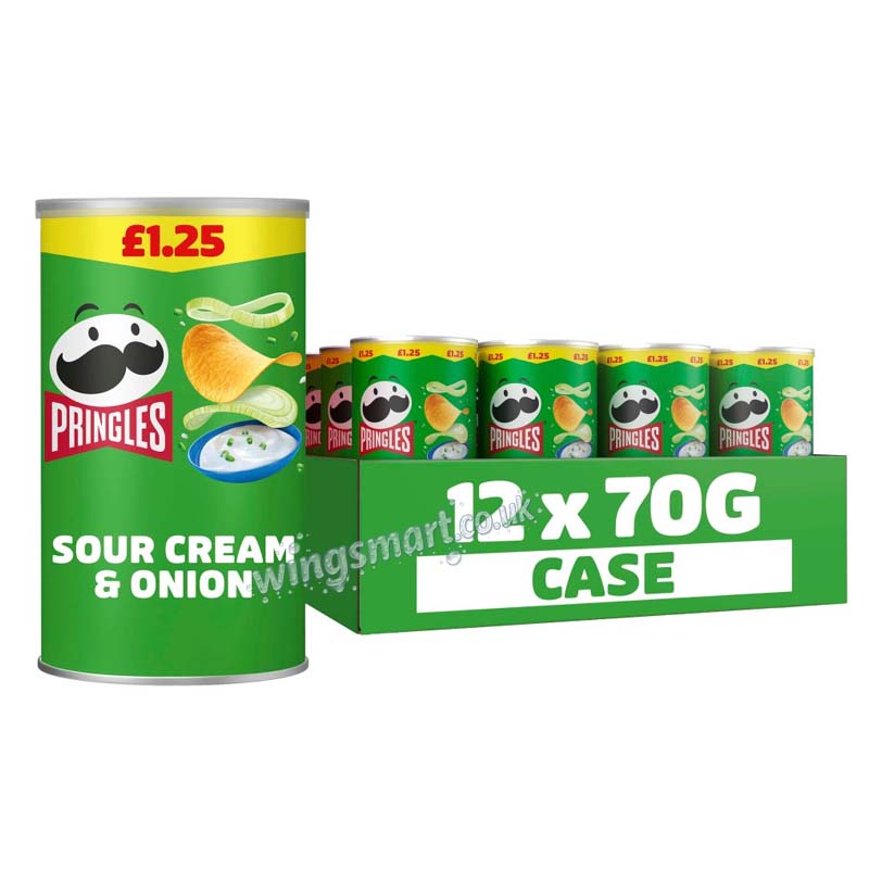Pringles Sour Cream & Onion Sharing Crisps 70g (06 or 12 Packs)