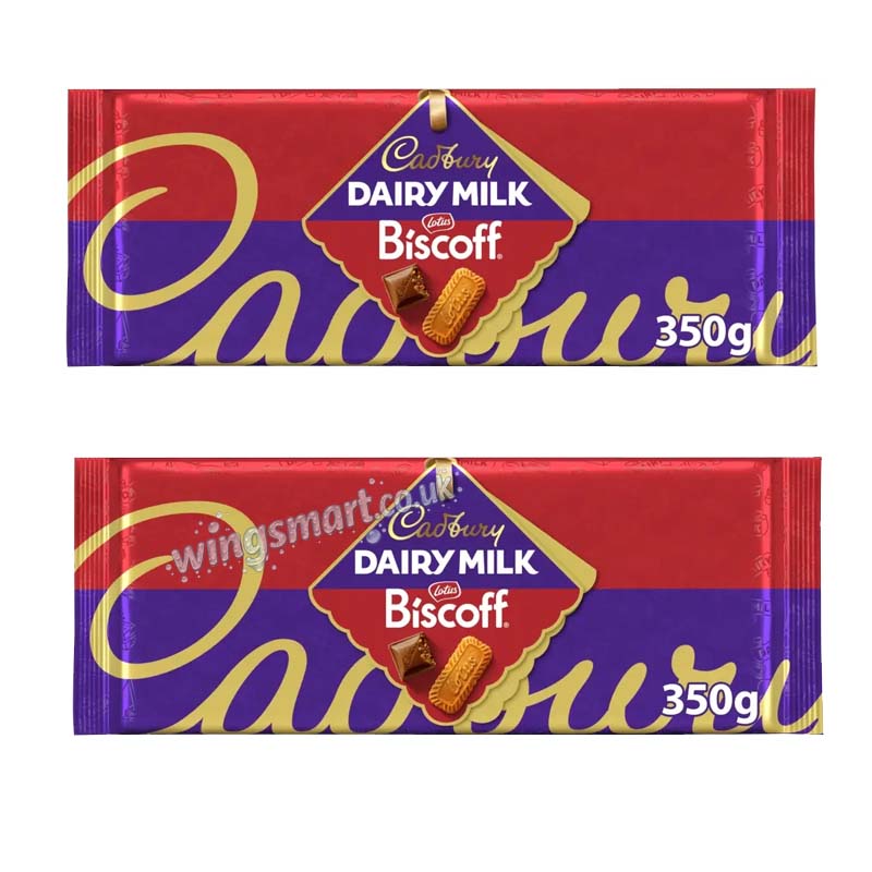 Cadbury Dairy Milk Biscoff Chocolate Bar 350g (Pack of 2)