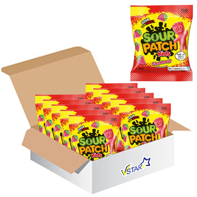 Sour Patch Kids Strawberry Flavour Sweets 130g – Sour Then Sweet Strawberry Gums with Sour Sugar Coating – Vegan-Friendly Chewy Candy – American Favourite