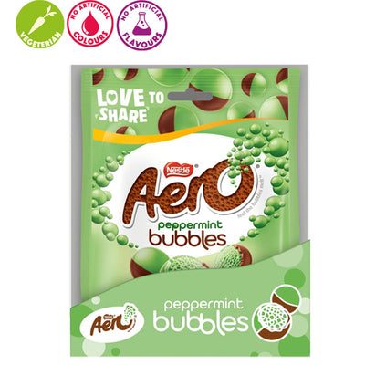 Aero Bubbles Peppermint Milk Chocolate Sharing Bags 92g x 8 Packs | Mint Chocolate Bubbles