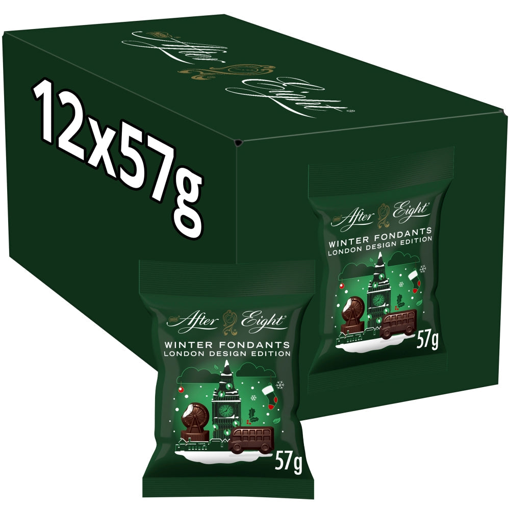 After Eight Winter Fondants Dark Mint Chocolate Bag 57g (Box of 12)