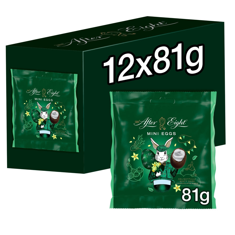 After Eight Dark Mint Chocolate Easter Mini Eggs Sharing Bag 81g (Box Of 12)