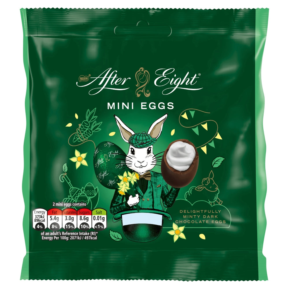 After Eight Dark Mint Chocolate Easter Mini Eggs Sharing Bag 81g (Box Of 12)