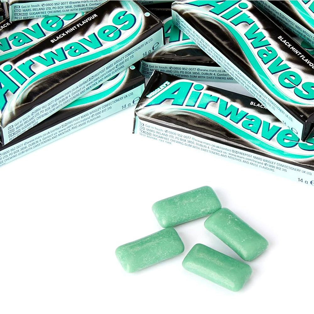 Wrigley's Airwaves Black Mint Sugar Free Chewing Gum 10 Pieces 14g (Box of 30) - WingsMart