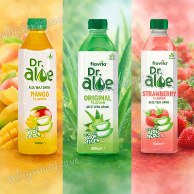 Dr. Aloe Vera Drinks – Natural, Strawberry & Mango Flavours 500ml