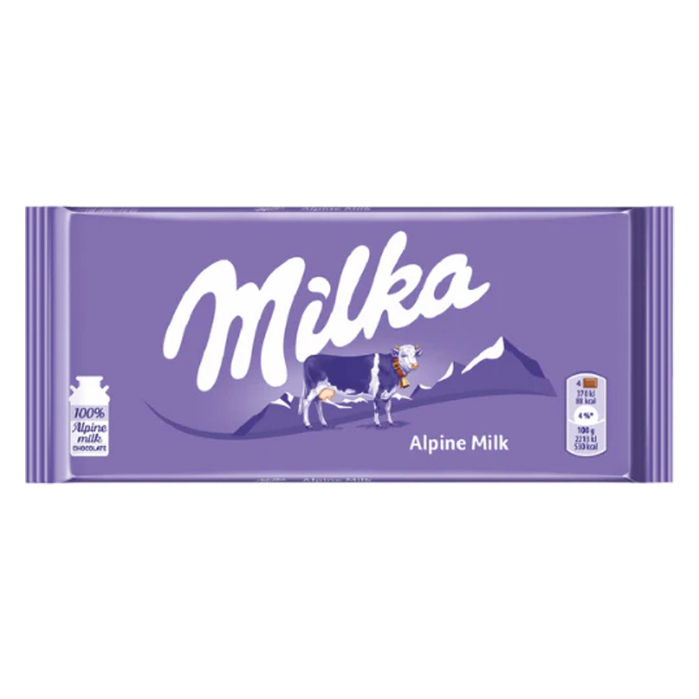 Milka Alpine Milk Chocolate Bar 100g (Box of 24)