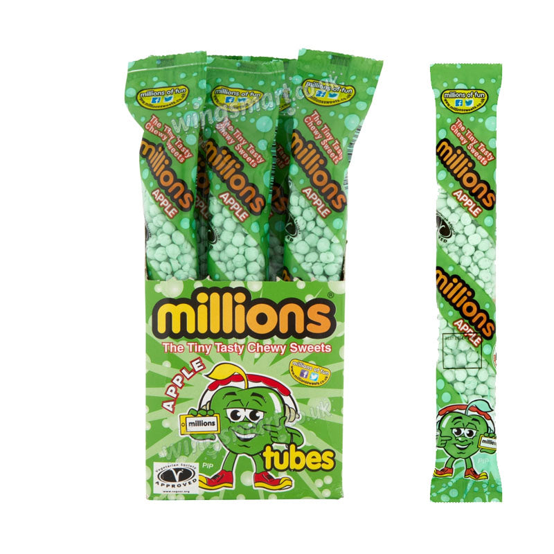 Millions Tubes 12 Pack Assorted Flavours 55g Chewy Sweets Candy Multipack