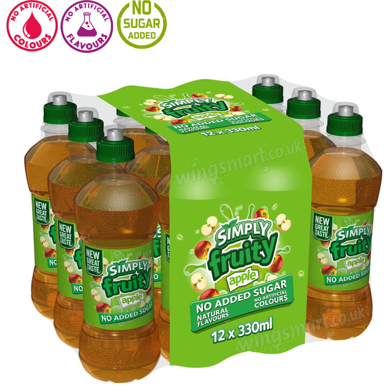 Simply Fruity Drinks 330ml (Strawberry, Orange, Apple, Blackcurrant & Apple) –(Box of 12 Bottles)