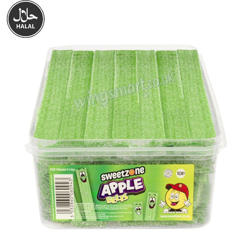 Sweetzone Belts Tub 1.1kg PMP Blue Raspberry Rainbow Cola Apple Watermelon Candy Sweets