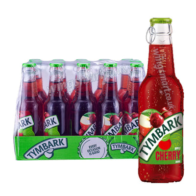 Tymbark Apple Cherry & Apple Mint Drinks 15x250ml – Refreshing Fruit Beverages Glass Bottles