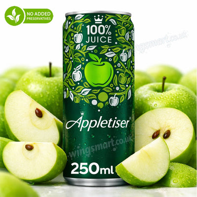 Appletiser Sparkling Apple Juice 250ml Cans – Pack of 24 Crisp Fizzy Apple Drink