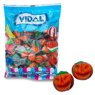 Vidal Halloween Pumpkin Gummies 1kg | Spooky Strawberry Flavour Jelly Sweets | Perfect for Pick & Mix, Party Treats, Trick or Treat