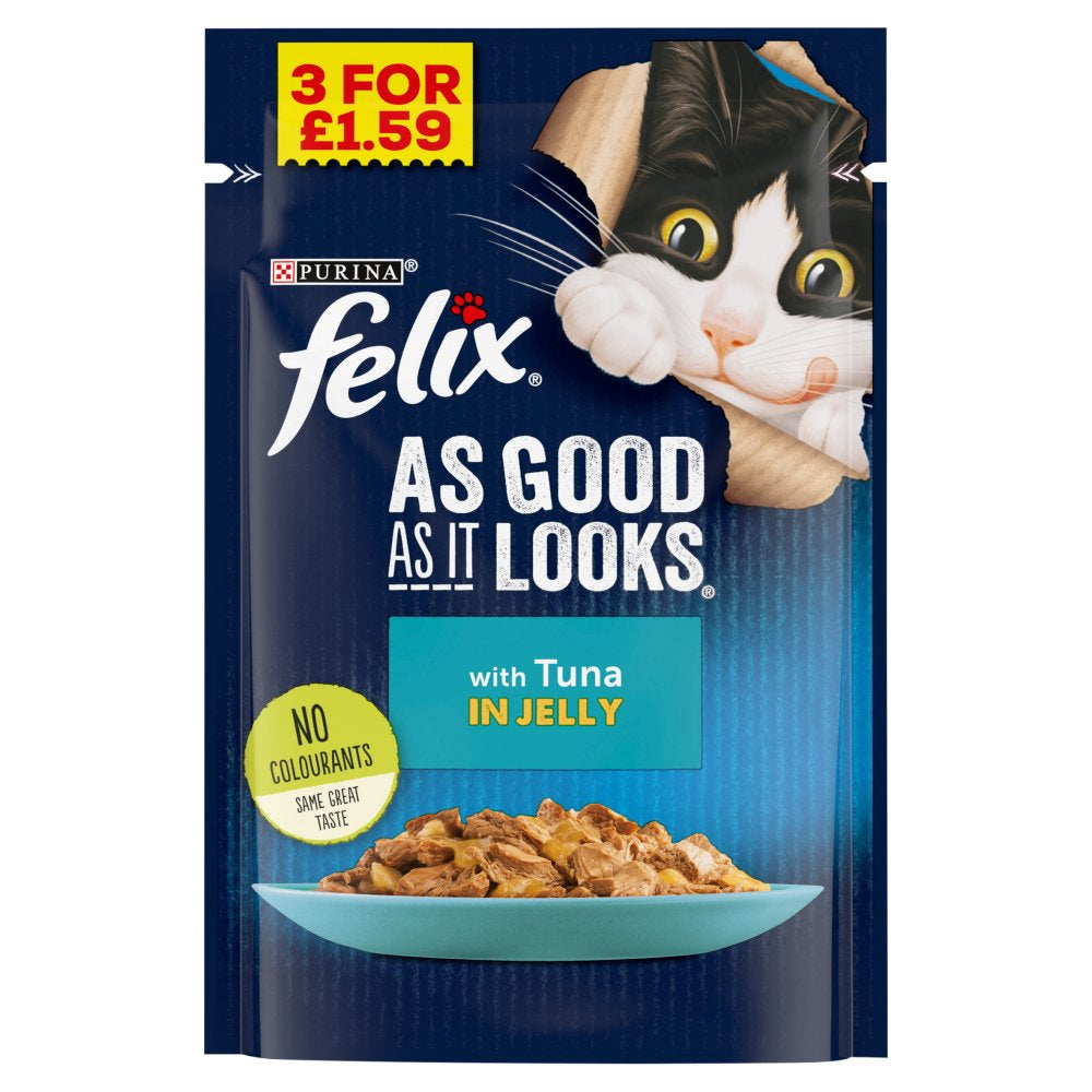 FELIX As Good As it Looks Tuna in Jelly Wet Cat Food 20 x 100g PMP