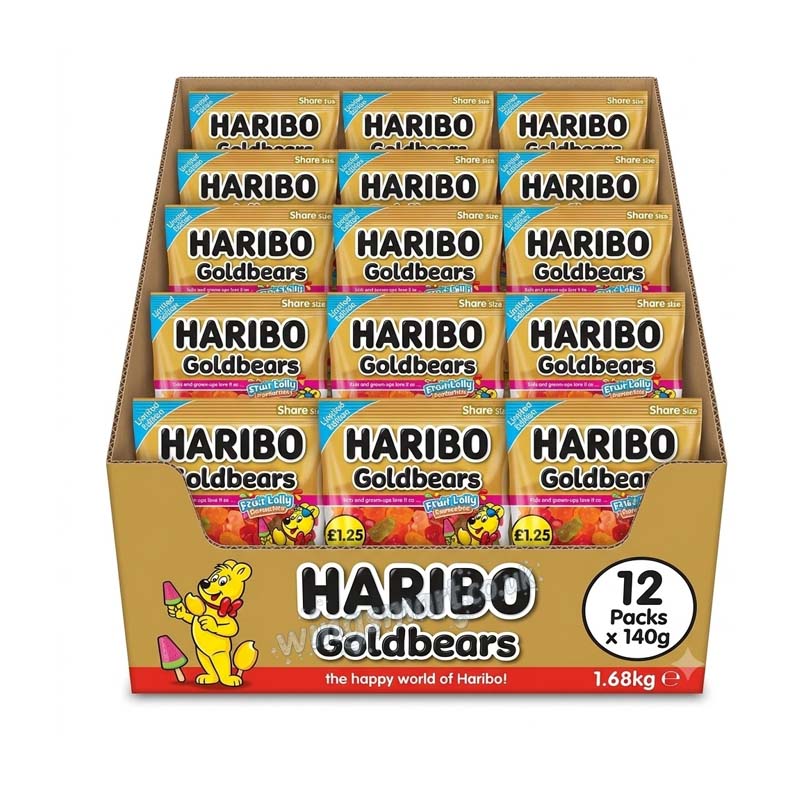 Haribo Limited Edition Goldbears Fruit Lolly Favourites 140g PMP (Pack of 12)