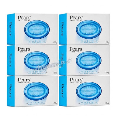 Pears Transparent Blue Soap 125 g (6 or 12 Packs)