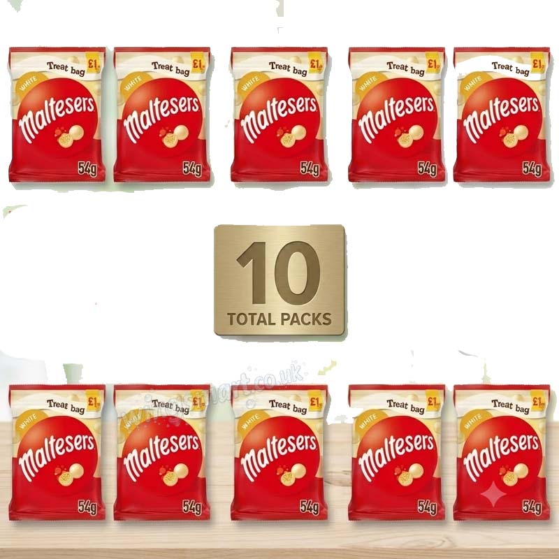 Maltesers White Chocolate & Honeycomb 54g (5,10 & 18 Packs)