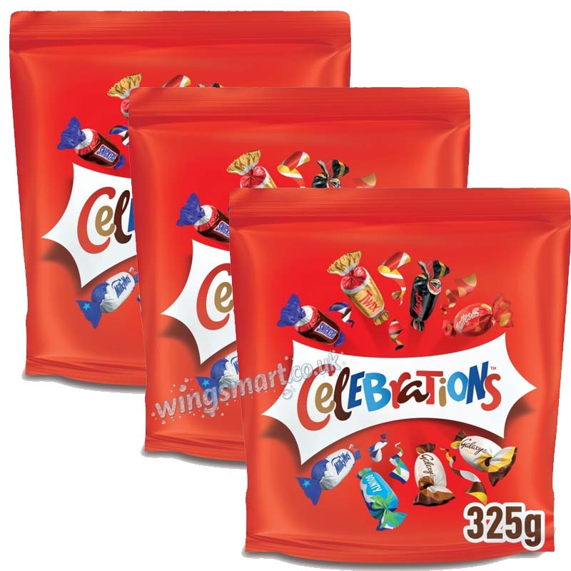 Celebrations Milk Chocolate Pouch 325g (Pack of 3)