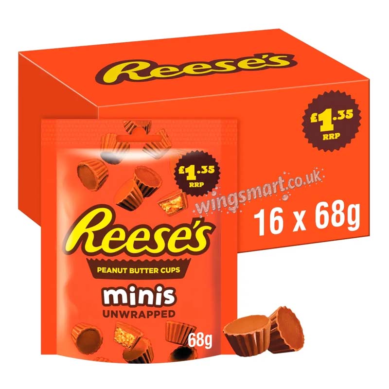 Reese's Peanut Butter Cup Minis Bag 68g PMP (Pack of 16)