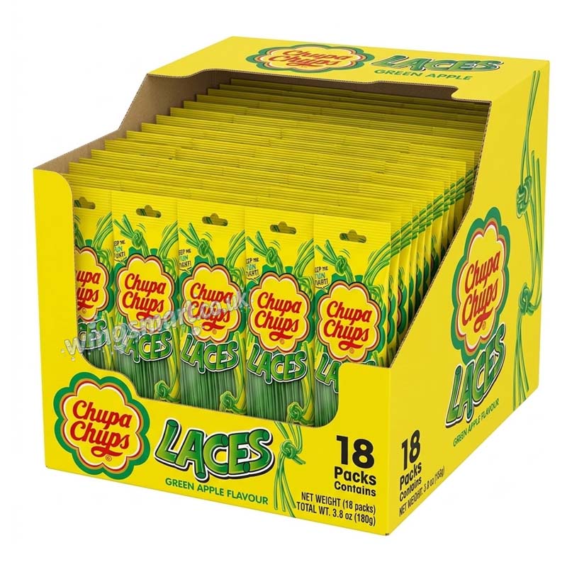 Chupa Chups Apple Laces Bag 90g (Box of 18) Fullbox