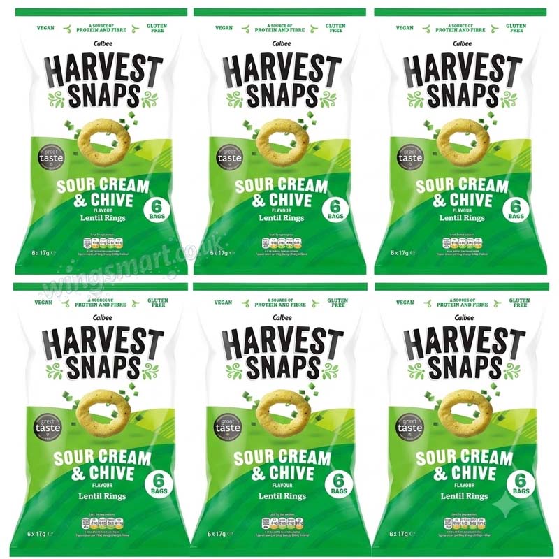 Harvest Snaps Sour Cream & Chive Lentil Rings 6 x 17g (Box of 6)