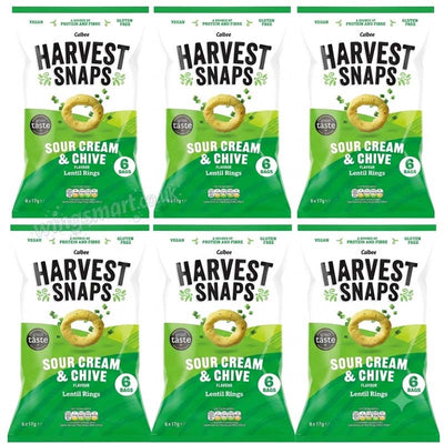 Harvest Snaps Sour Cream & Chive Lentil Rings 6 x 17g (Box of 6)