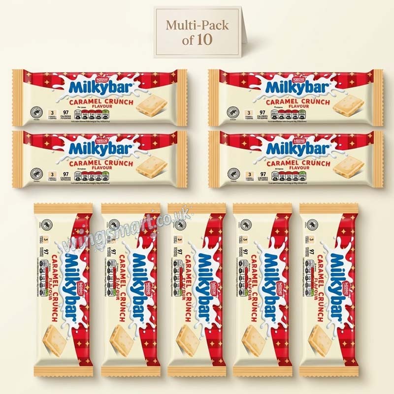 Milkybar Caramel Crunch Flavour White Chocolate Sharing Bar 90g (10 or 20 Packs)