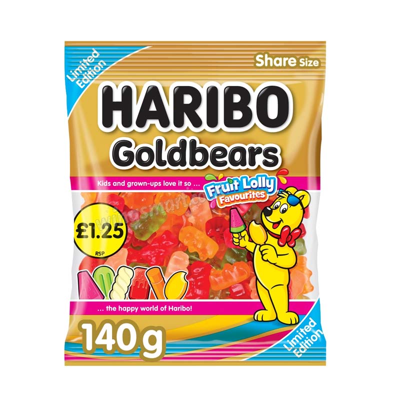Haribo Limited Edition Goldbears Fruit Lolly Favourites 140g PMP (Pack of 12)