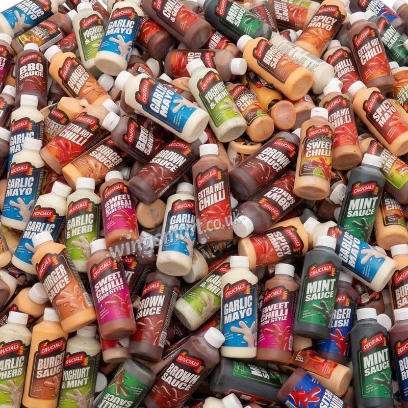 Crucial Sauce 500ml Variety of flavours Random Mixed (12 Or 24 Bottles)