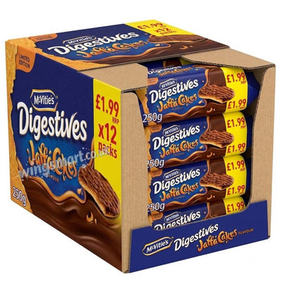 McVitie's Jaffa Cakes 250g Full Box (12 Packs) Chocolate Orange Sponge Cakes