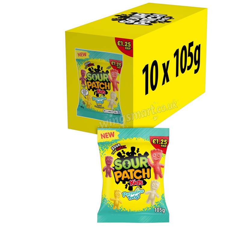 Sour Patch Kids Tropical Candy 105g PMP (Pack of 10)