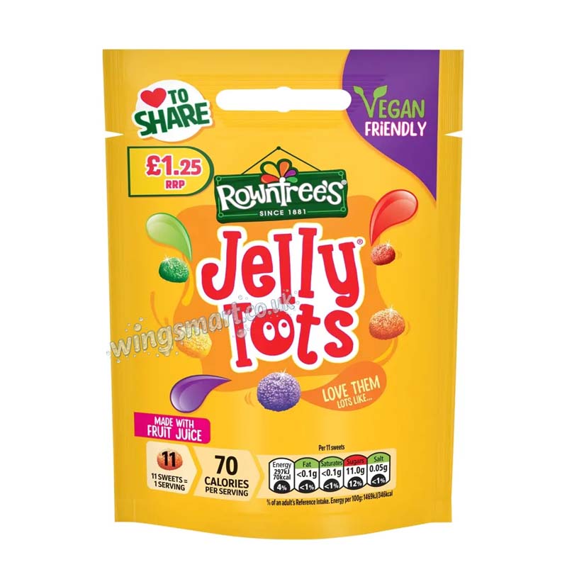 Rowntree's Jelly Tots Sweets Sharing Bag 120g PMP (Box of 10 packs)