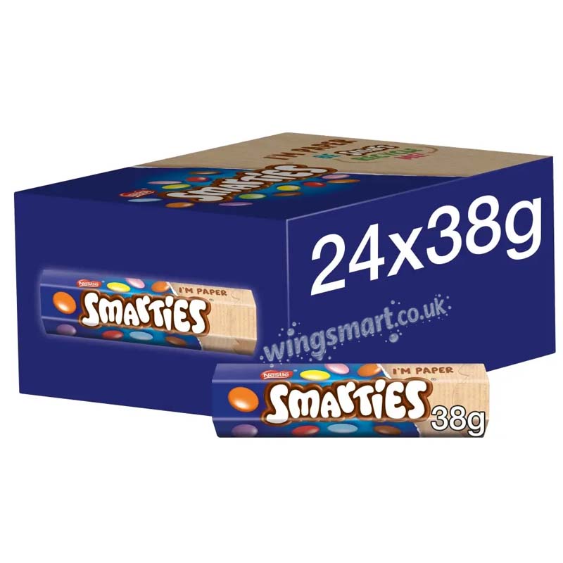 Smarties Milk Chocolate Tube 38g (12 or 24 Packs)