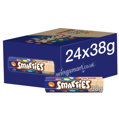 Smarties Milk Chocolate Tube 38g (12 or 24 Packs)