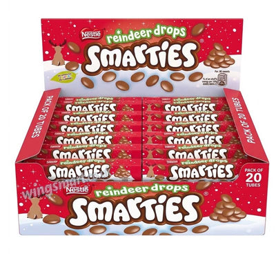 Smarties Reindeer Drops Milk Chocolate Giant Tube 120g (10 Or 20 Packs)