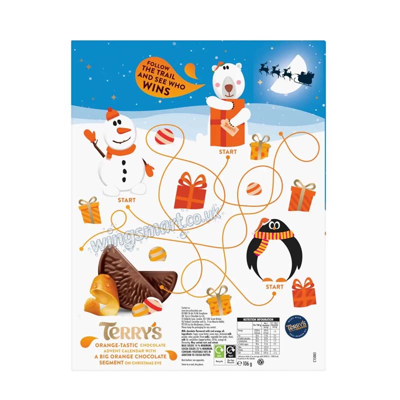 Terry's Chocolate Orange Advent Calendar 106g Christmas Gift