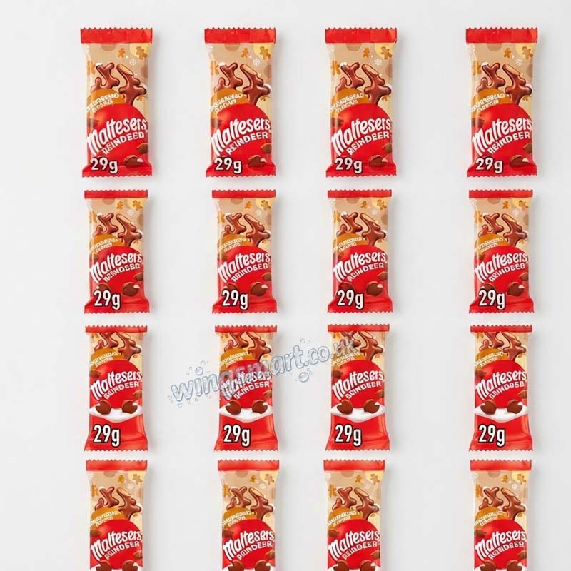 Maltesers Reindeer Gingerbread Chocolate Christmas Treat 29g (16 or 32 Packs)