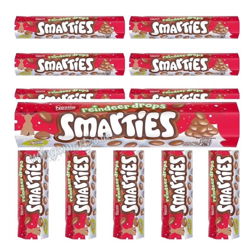 Smarties Reindeer Drops Milk Chocolate Giant Tube 120g (10 Or 20 Packs)