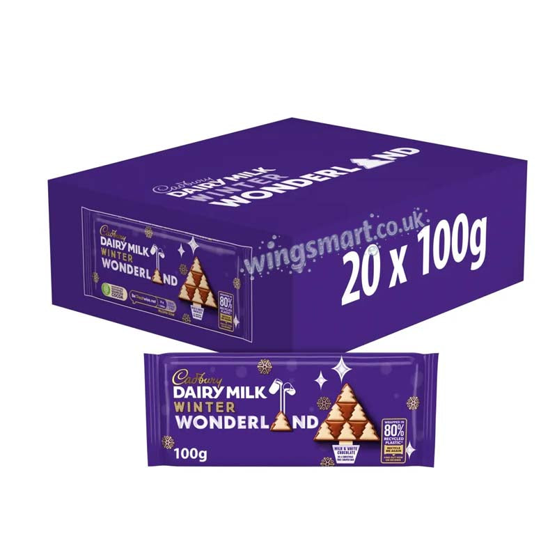 Cadbury Dairy Milk Christmas Winter Wonderland Chocolate Bar 100g (10 or 20 Packs)